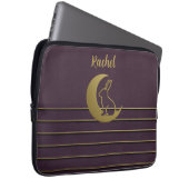 Lila Moon Bunny Design Electronics Bag Laptopschutzhülle (Vorne Rechts)