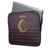 Lila Moon Bunny Design Electronics Bag Laptopschutzhülle (Vorderseite Links)