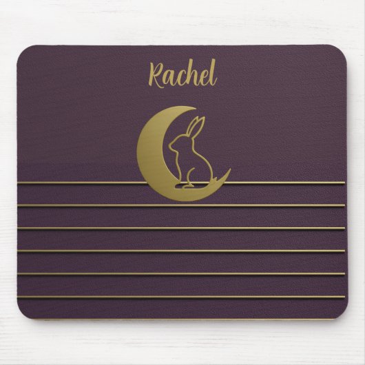 Lila Moon Bunny Design Mousepad (Vorne)