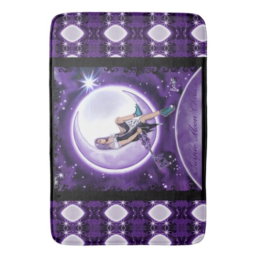 Lila Moon Child Bath Mat Badematte (Vorderseite Vertikal)