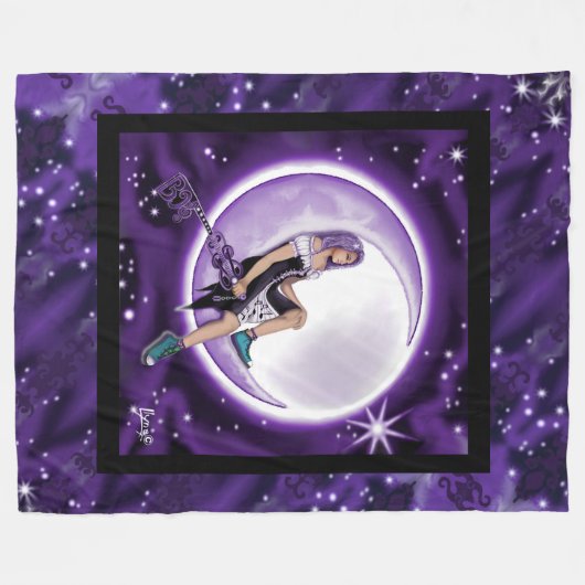 Lila Moon Child Fleece Blanket (Vorderseite (Horizontal))