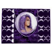 Lila Moon Child Große Geschenktasche Geschenktüte (Rückseite)