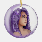 Lila Moon Child Keramik Ornament (Vorne)