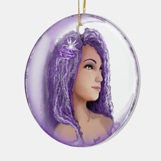 Lila Moon Child Keramik Ornament (Links)
