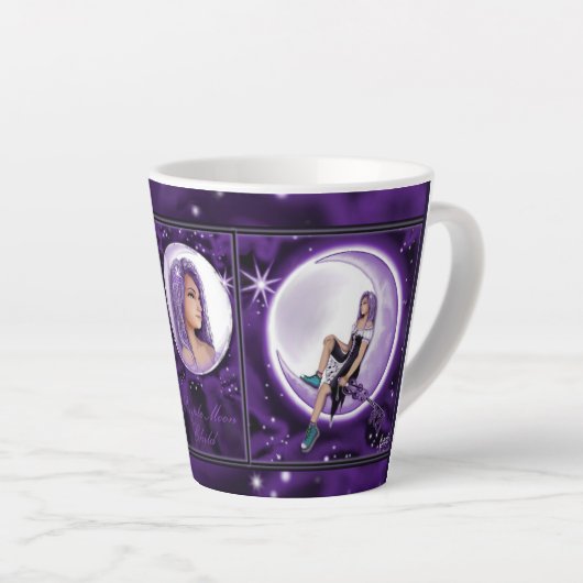 Lila Moon Child Latte Tasse (Rechte Ecke)