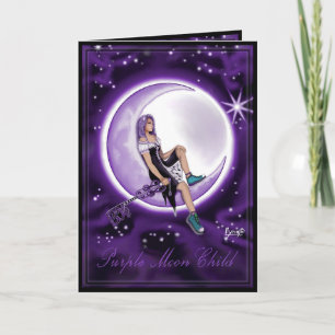 Lila Moon Child leere Karte