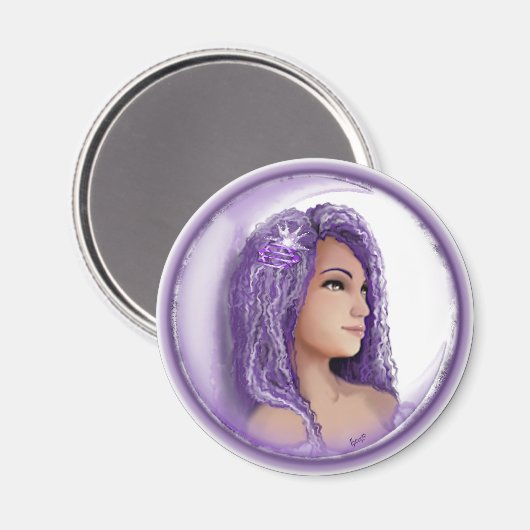 Lila Moon Child Magnet (Vorderseite/Rückseite)