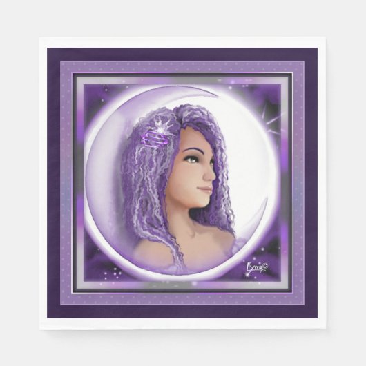 Lila Moon Child Napkins Serviette (Vorderseite)