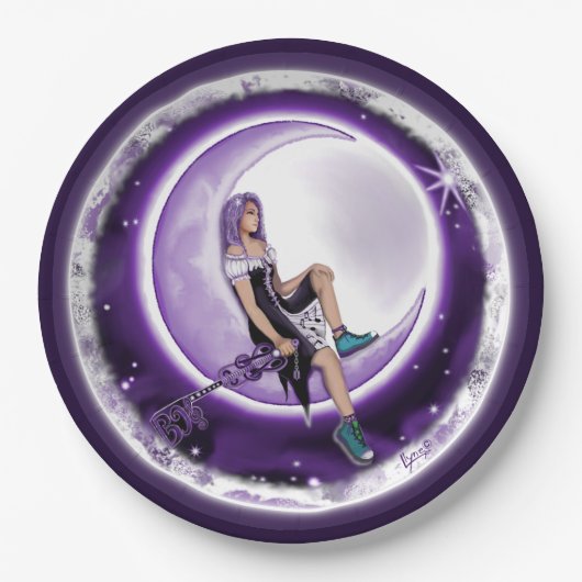 Lila Moon Child Paper Plate Pappteller (Vorderseite)