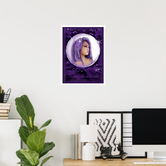 Lila Moon Child Poster (Heimbüro)