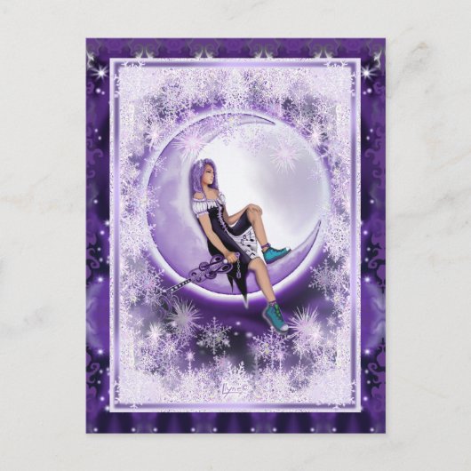 Lila Moon Child Postkarte (Vorderseite)