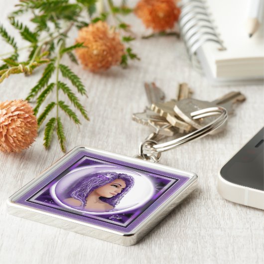 Lila Moon Child Schlüsselanhänger (Seite)