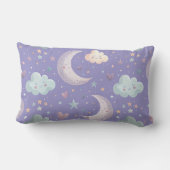 Lila Moon & Clouds Lumbar Kissen (Rückseite)