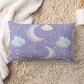 Lila Moon & Clouds Lumbar Kissen (Decke)