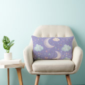 Lila Moon & Clouds Lumbar Kissen (Stuhl )