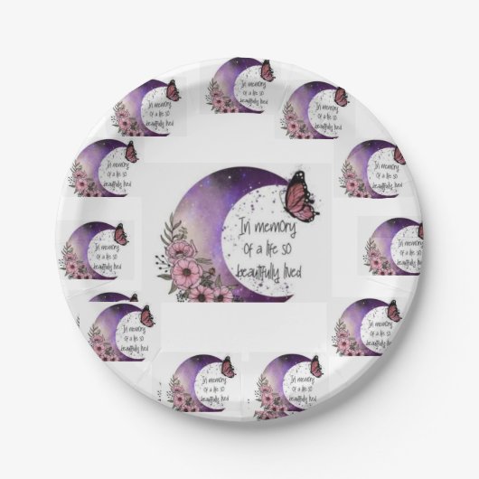 LILA 💜 💜 MOON DISIGN INPaper Plate Pappteller (Vorderseite)