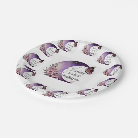 LILA 💜 💜 MOON DISIGN INPaper Plate Pappteller (Schrägansicht)