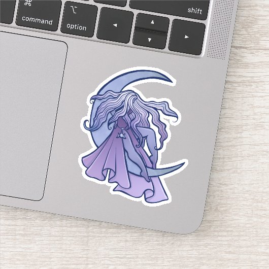 Lila Moon Goddess Wiccan Triple Moon Symbol Art Aufkleber (Detail)