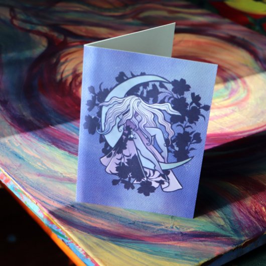 Lila Moon Goddess Wiccan Triple Moon Symbol Karte