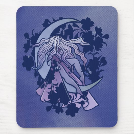 Lila Moon Goddess Wiccan Triple Moon Symbol Mousepad (Vorne)