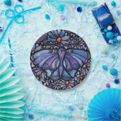 Lila Moon Moth Daisies Pappteller (Party)