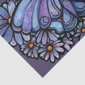 Lila Moon Moth Daisies Seidenpapier (Ausschnitt)