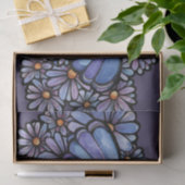 Lila Moon Moth Daisies Seidenpapier (Geschenk)