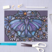 Lila Moon Moth Daisies Seidenpapier (Handwerk)