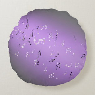 Lila Moon Musical Notes Round cushed Rundes Kissen