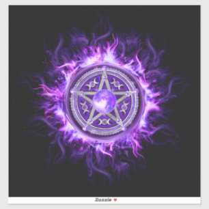 Lila Moon Pentagram Aufkleber