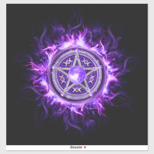 Lila Moon Pentagram Aufkleber (Blatt)
