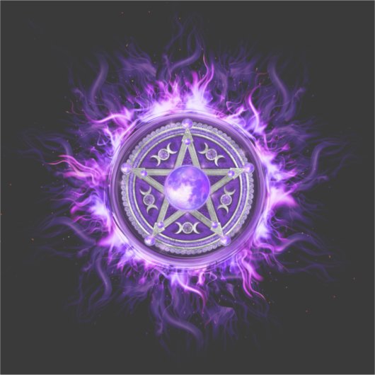 Lila Moon Pentagram Aufkleber (Vorderseite)