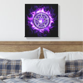 Lila Moon Pentagram Leinwanddruck (Insitu (Schlafzimmer))