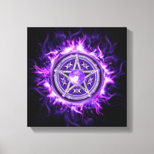Lila Moon Pentagram Leinwanddruck (Vorderseite)