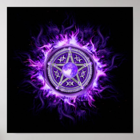 Lila Moon Pentagram Poster (Vorne)