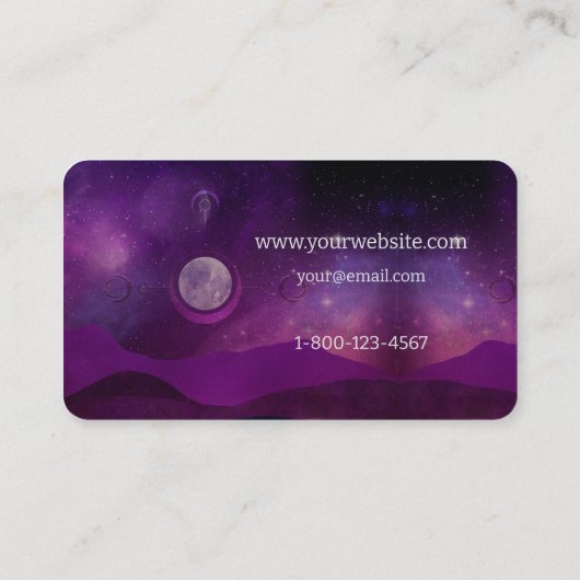 Lila Moon Sky Spiritual Visitenkarte (Rückseite)