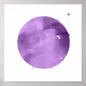 Lila Moon & Star Night Sky Poster (Vorne)