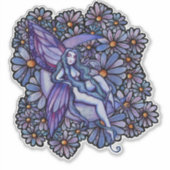 Lila MoonChild Fairy Moon Kinderblume Feen Aufkleber (Vorderseite)