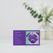 Lila Mops-Visitenkarte Visitenkarte (Stehend Vorderseite)