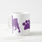 Lila Möpse und Tatzen-Tasse Kaffeetasse (Vorderseite Links)