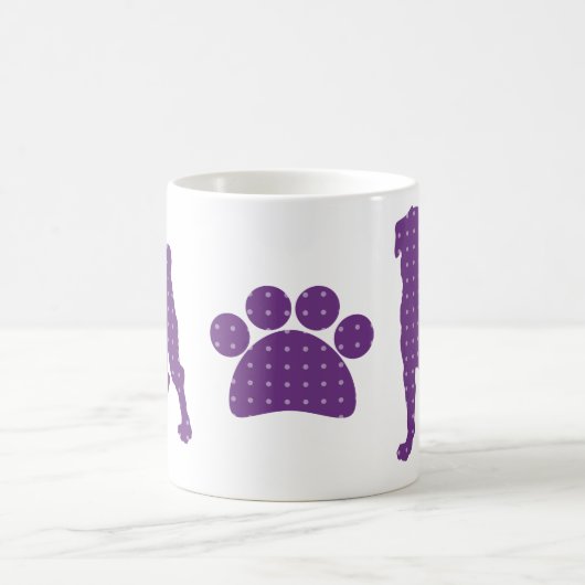 Lila Möpse und Tatzen-Tasse Kaffeetasse (Mittel)
