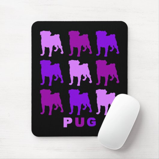 Lila Möpsen Mousepad (Mit Mouse)