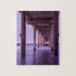 Lila Morgendämmerung auf Scripps Pier Puzzle