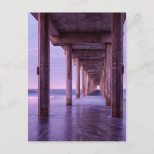 Lila Morgendämmerung bei Scripps Pier Postkarte