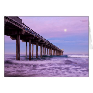 Lila Morgendämmerung über Pier, Kalifornien