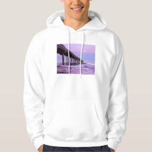 Lila Morgendämmerung über Pier, Kalifornien Hoodie