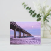 Lila Morgendämmerung über Pier, Kalifornien Postkarte (Stehend Vorderseite)