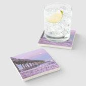 Lila Morgenröte Steinuntersetzer (Seitenansicht)