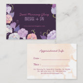 Lila Morgenruhmkarte für Massage Terminkarte (Vorne/Hinten)