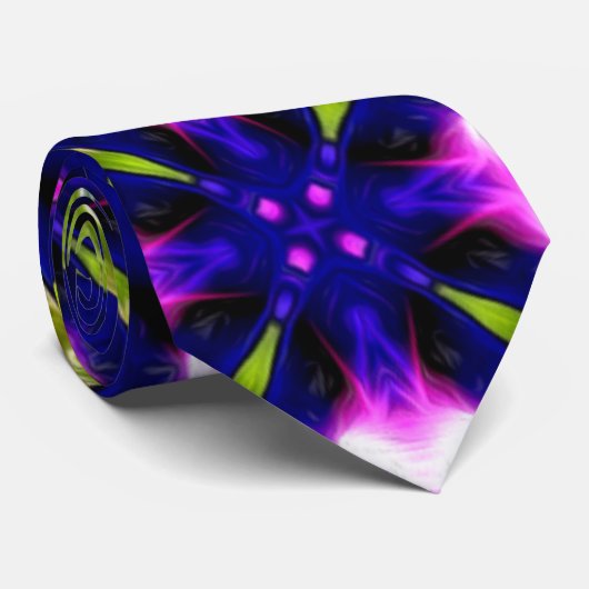 Lila Morning Glories Pattern Krawatte (Gerollt)